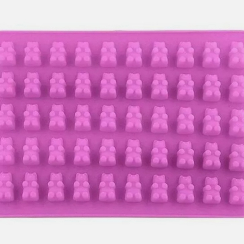 Pink Silicone Gummy Bear Mold. Brand new with dropper for clean pour.